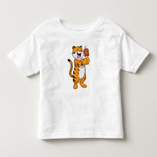 Tiger with Meat Toddler T-shirt (Front)