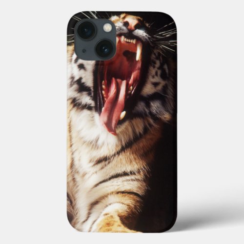 Tiger with mouth open iPhone 13 case