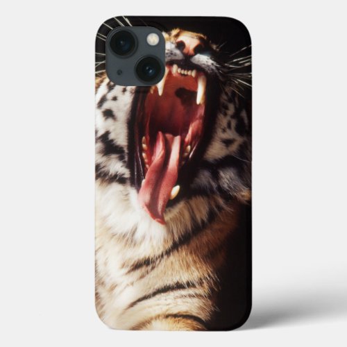 Tiger with mouth open iPhone 13 case