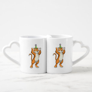 Tiger with Party hat Party Coffee Mug Set