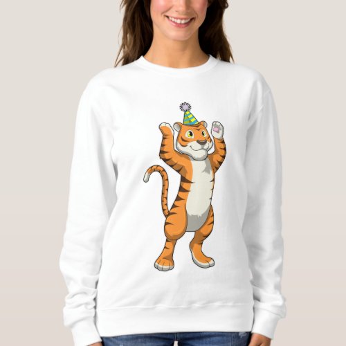 Tiger with Party hat Party Sweatshirt