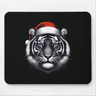 Tiger With Santa Hat Christmas Xmas Lover Zoo Keep Mouse Pad