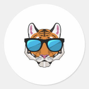 Tiger with Sunglasses Classic Round Sticker