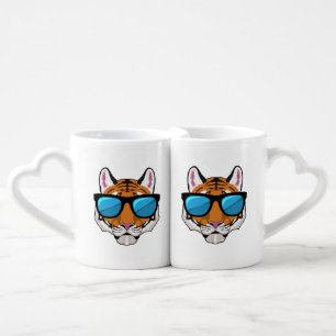 Tiger with Sunglasses Coffee Mug Set