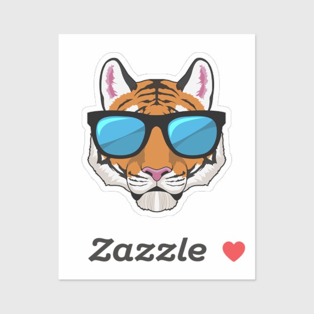 Tiger with Sunglasses Sticker (Sheet)