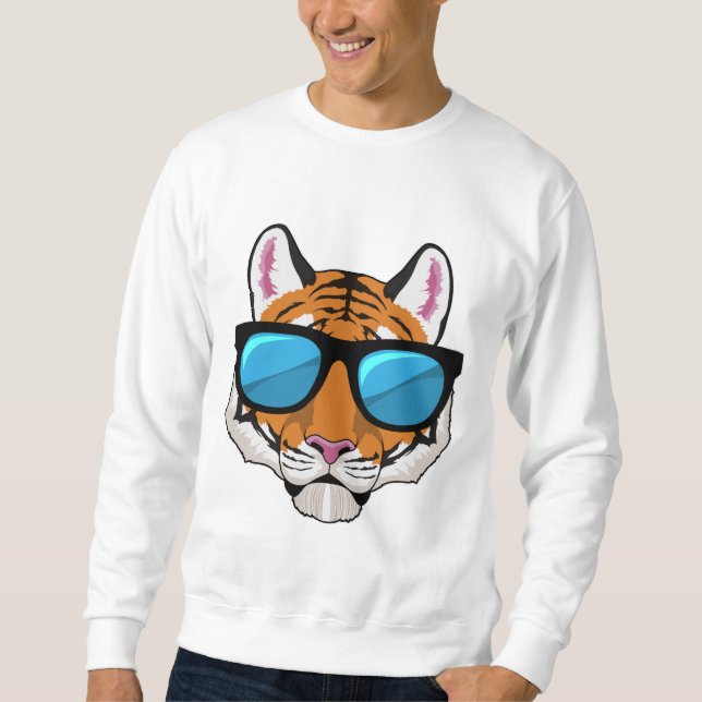 Tiger with Sunglasses Sweatshirt (Front)