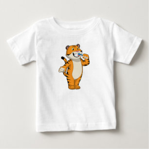 Tiger with Toothbrush Baby T-Shirt
