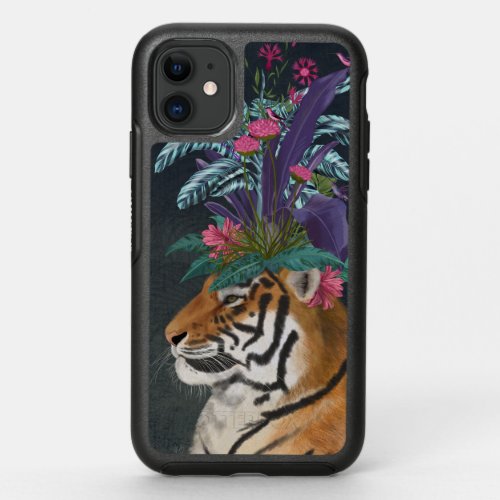 Tiger with Tropical Headpiece OtterBox Symmetry iPhone 11 Case