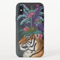 Tiger with Tropical Headpiece