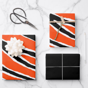 Tiger Wrapping Paper- Orange/Black Paper Sheets