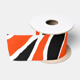 Tiger Wrapping Paper- Orange/Black Satin Ribbon