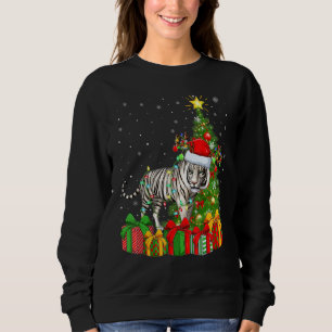 Tiger   Xmas Holiday Santa White Tiger Christmas T Sweatshirt