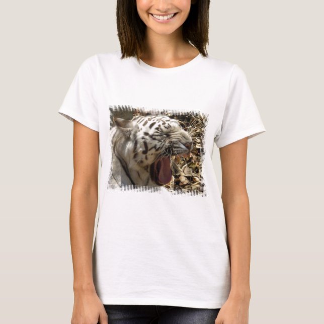 Tiger Yawn Ladies Fitted T-Shirt (Front)