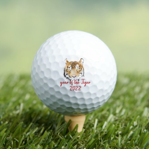 Tiger Year 2022 Watercolor Zodiac Animal Golf Balls