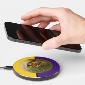 Tiger Yellow and Purple Wireless Charger (Hand)