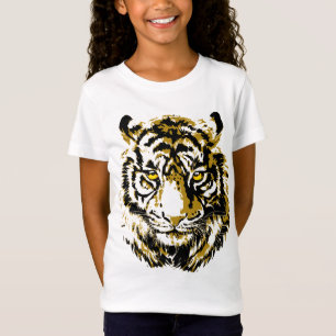 Tiger Yellow - Colorful Tiger Face T-Shirt