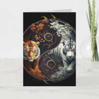 Tiger Yin Yang Graphic Arts Card