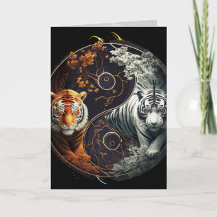 Tiger Yin Yang Graphic Arts Card