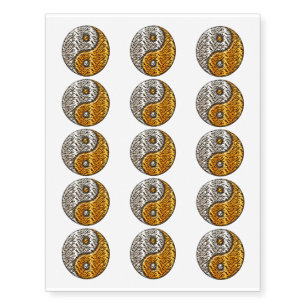 Tiger Yin Yang Temporary Tattoos