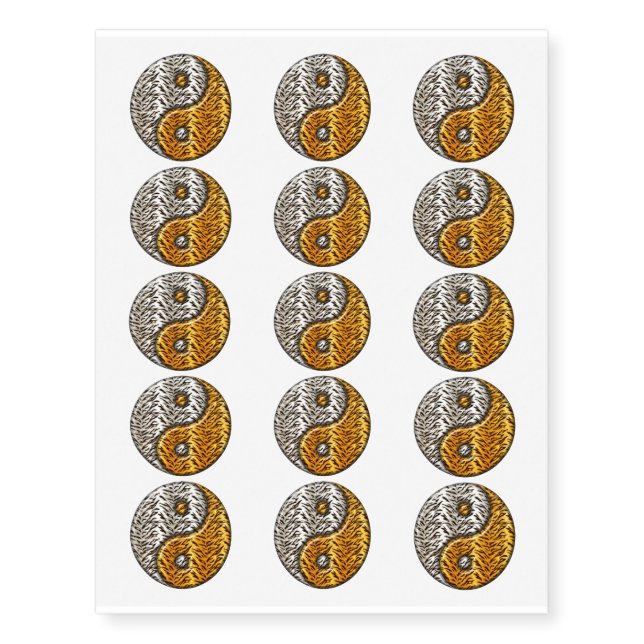 Tiger Yin Yang Temporary Tattoos (Front)