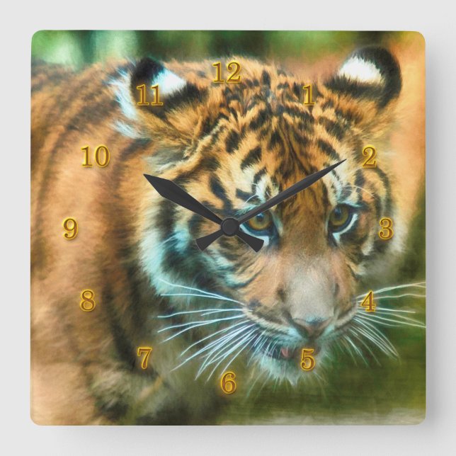 TIGER YOUTH OF THE NATION SQUARE WALL CLOCK (Front)