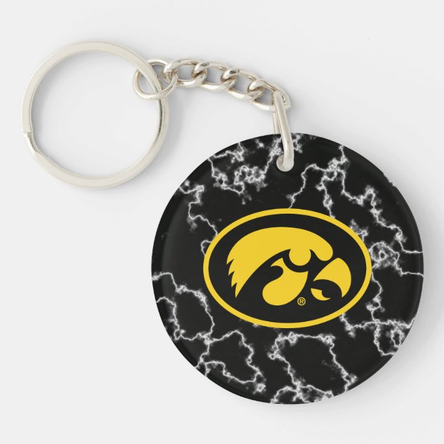 Tigerhawk Logo  Black Marble Keychain (Front)