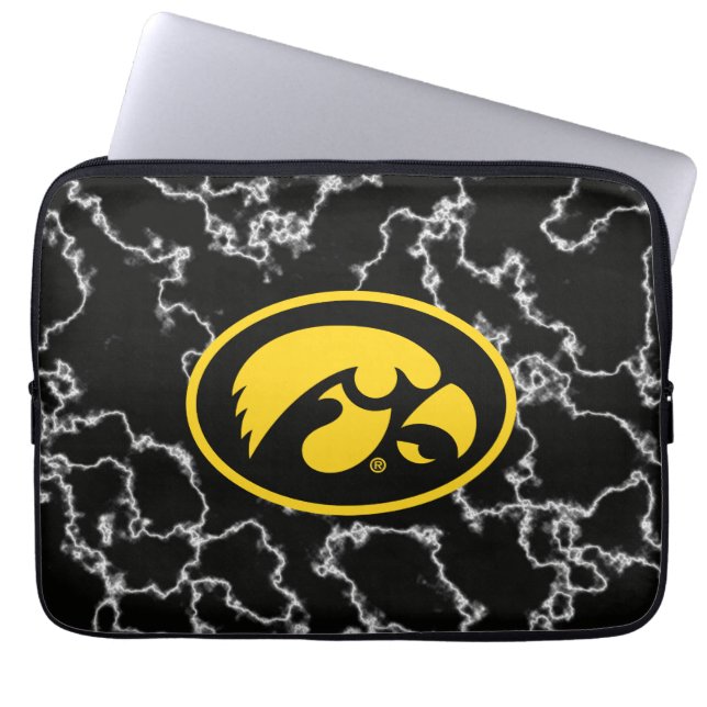 Tigerhawk Logo | Black Marble Laptop Sleeve (Front)