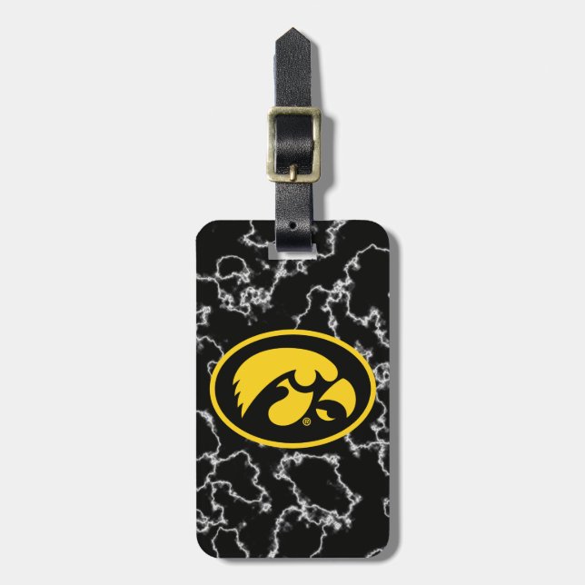 Tigerhawk Logo  Black Marble Luggage Tag (Front Vertical)