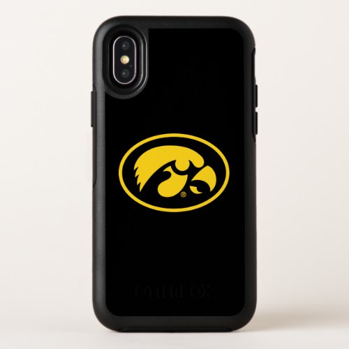 Tigerhawk Logo  Yellow on Black OtterBox Symmetry iPhone X Case