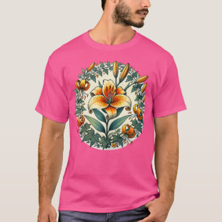 Tigerlilies Tiger Lily Flower Illustration Gardeni T-Shirt