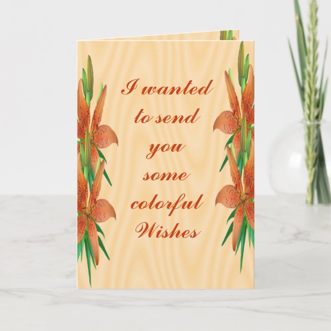 Tigerlily Bday-customize any occasion Card (Front)