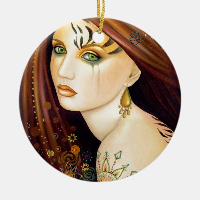 Tigerlily Ceramic Ornament (Front)