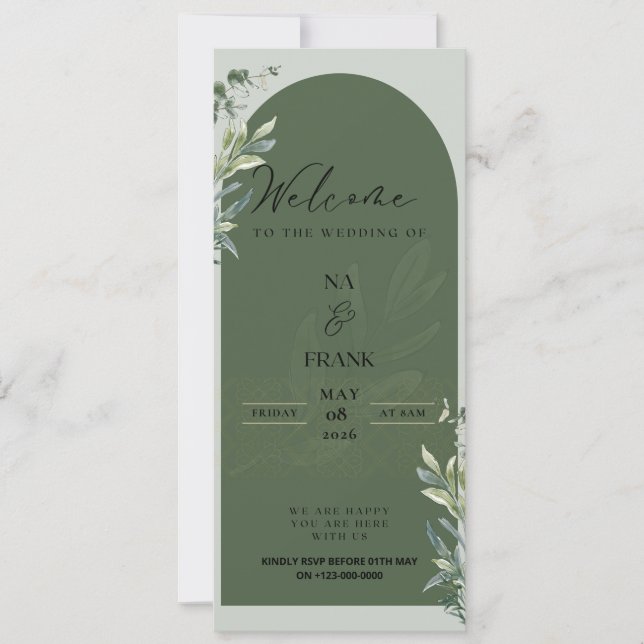 TigerNa Elegant Floral Wedding Invitation (Front)