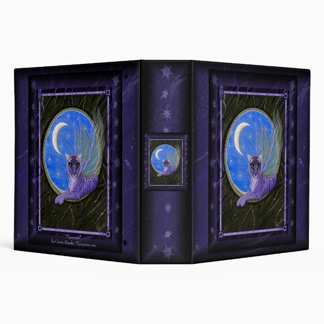 Tigerpixie Fairy Tiger Fantasy Cat Art 2" Binder (Background)