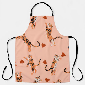 Tigers Autumn Leaves: Vintage Jumping Pattern Apron