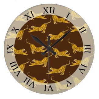 Tigers, Big cats  Large Clock