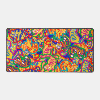 Tigers Bold colors Inugami Pink Desk Mat