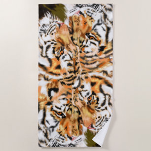 Tigers Couple Beach Towel Family Mirror Design