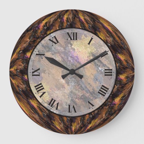 Tigers Eye Brown Faux Marble Wall Clock