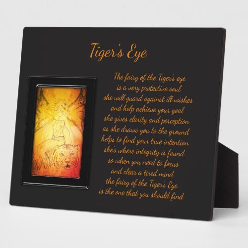 Tigers Eye Crystal Fairy Plaque