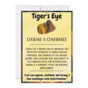 Tiger's Eye Crystal Meaning Card