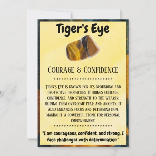 Tigers Eye Crystal Meaning Card 