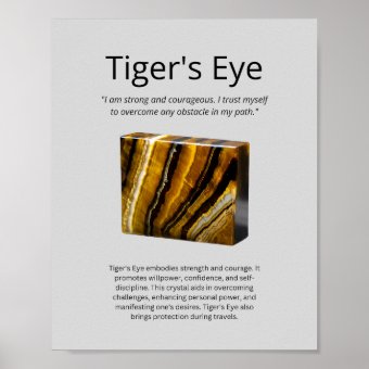 Tiger's Eye Crystal Meaning Poster | Zazzle
