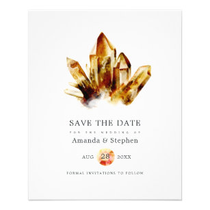 Tiger's Eye Crystals Wedding Save The Date Flyer