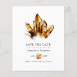 Tiger's Eye Crystals Wedding Save The Date Flyer<br><div class="desc">Watercolor tigers eye crystal themed wedding save the date card. Please note that this budget invitation is on flyer paper and it is very thin. Envelopes are not included. For thicker invitations with envelopes included and matching products on the same theme please see the collection below.</div>