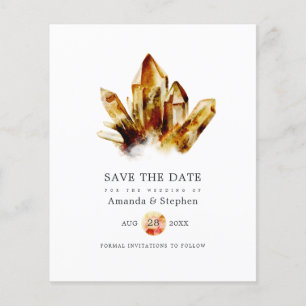 Tiger's Eye Crystals Wedding Save The Date Flyer