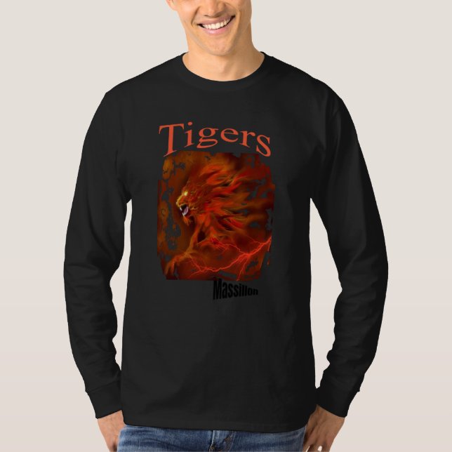 Tigers Face Sports Football Baseball Basketball Gr T-Shirt (Front)