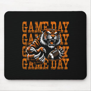 Tigers Football Game Day Vintage Distressed School Mouse Pad