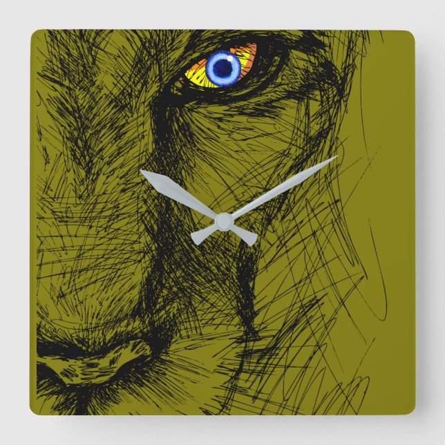 Tiger's Gaze Wall Clock (Front)