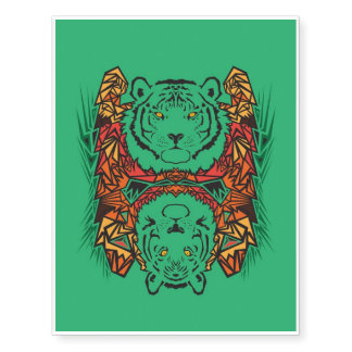 Tigers - Green Temporary Tattoo